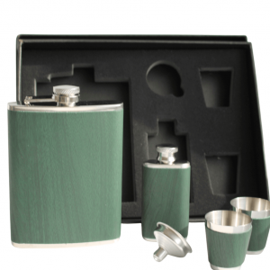 Elegantes 5-teiliges Flask-Set in Dunkelgrün – Stilvoll