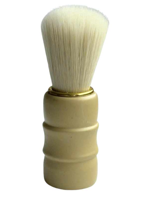 Reise-Rasierpinsel mit beigem Griff – kompakt, stilvoll