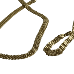 Schmuck-Set aus goldfarbener Kette & Armband