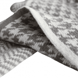 Weicher Hahnentritt-Schal – Hellgrau & Weiß, unisex