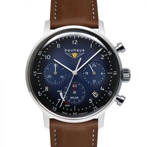 bauhaus Herrenuhr Solar Chronograph mit Lederarmband
