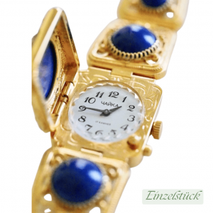 Exklusive Damenarmbanduhr mit tiefblauen Steinen