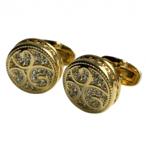Goldfarbene, runde Manschettenknöpfe