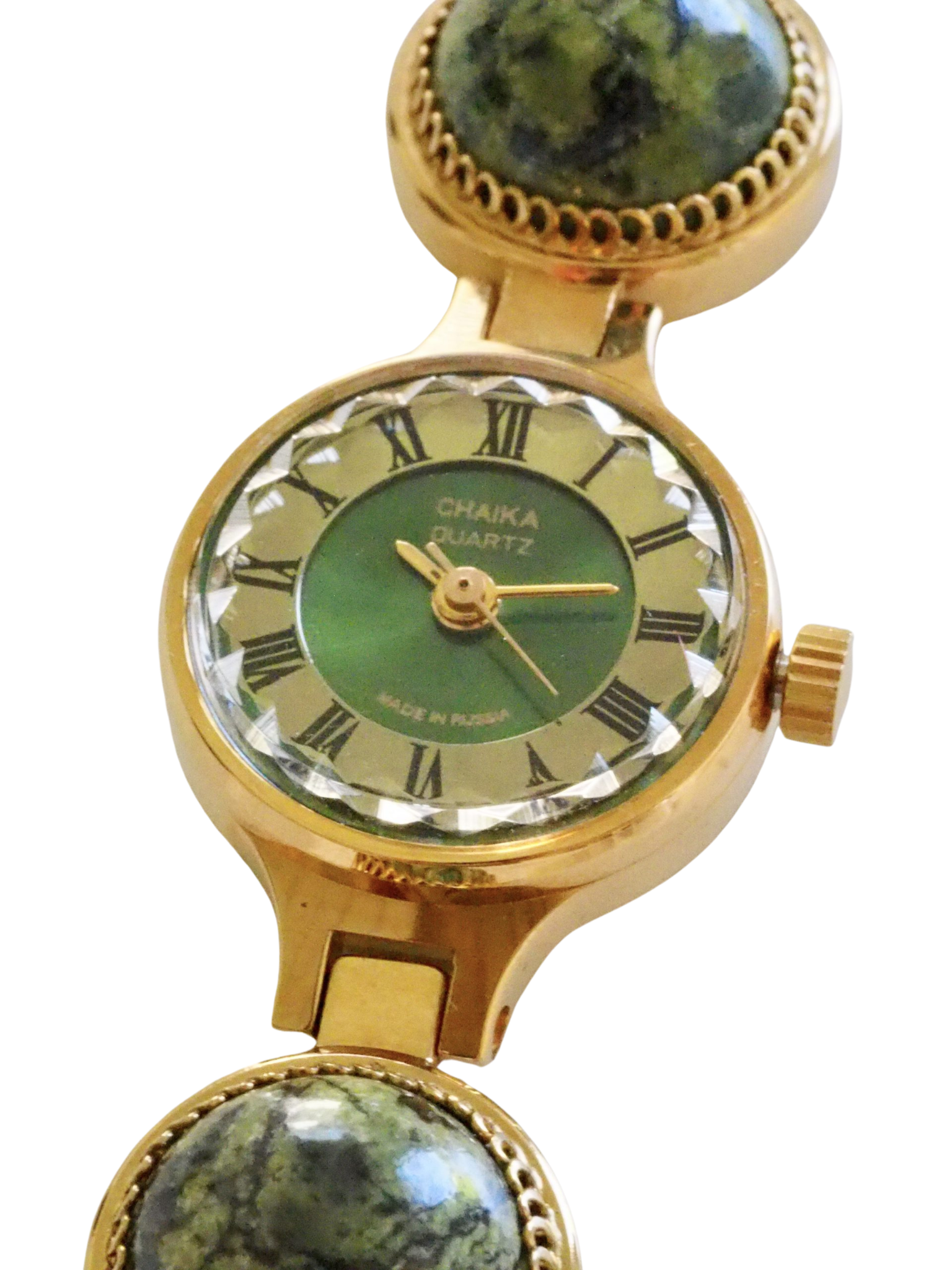 Elegante Damenuhr mit grünem Armband – Bild 2