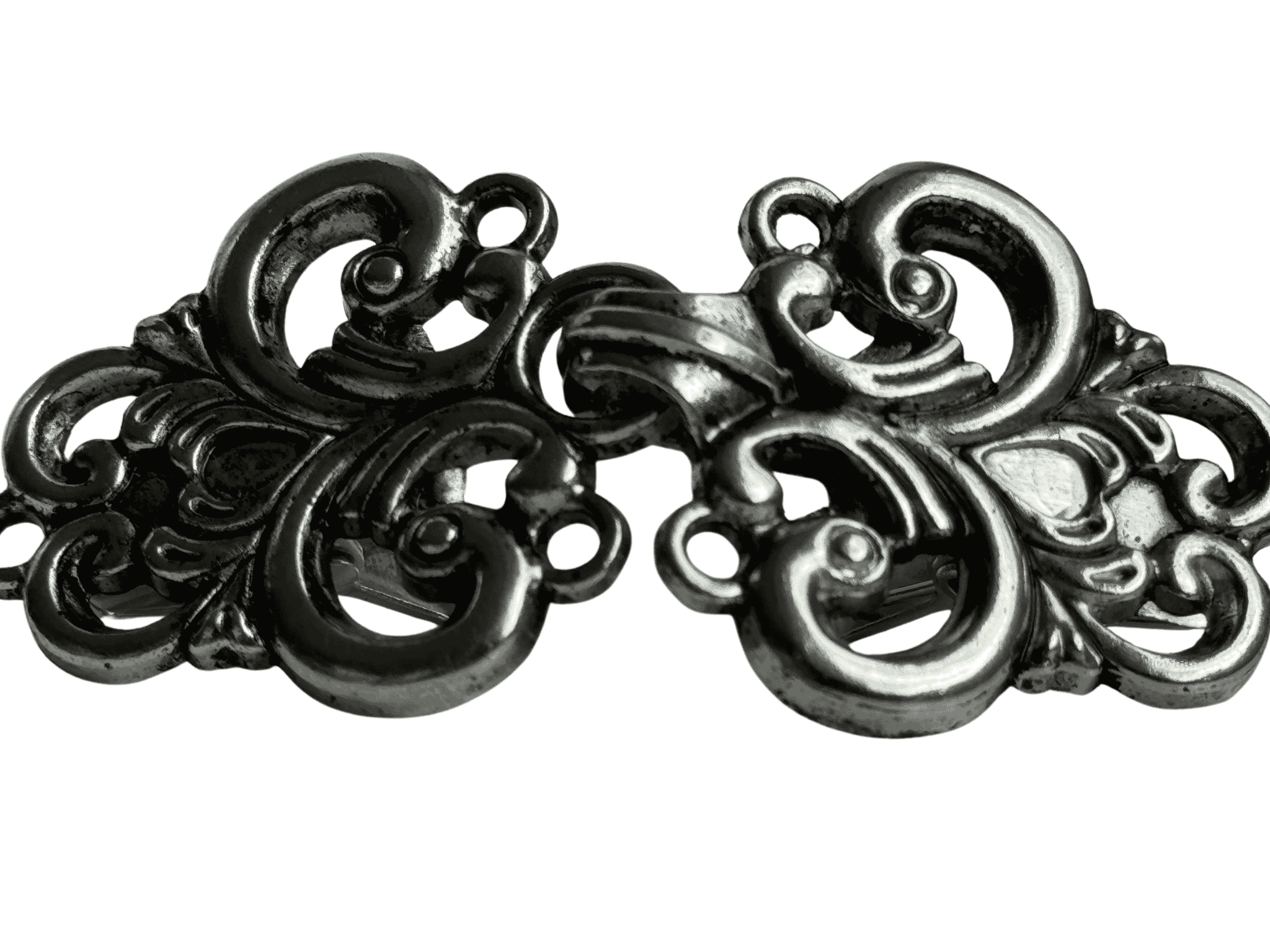 3er Set Vintage Cardigan- & Schal-Clips – Silberfarben