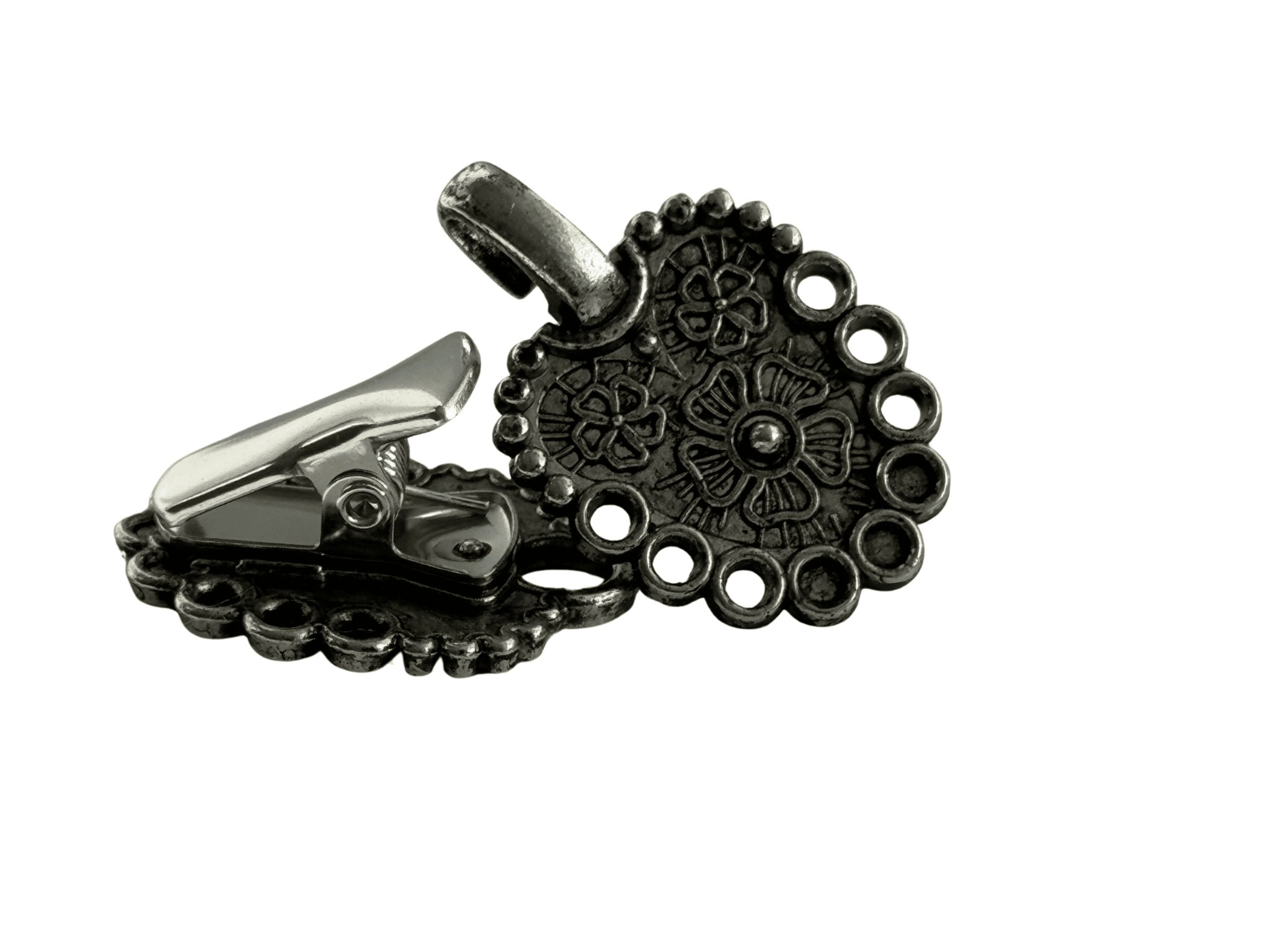 3er Set Vintage Cardigan- & Schal-Clips – Silberfarben – Bild 3