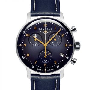 Bauhaus Herrenuhr Quarz Chronograph mit Lederarmband