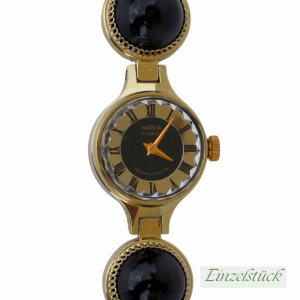 Elegante Damenuhr mit schwarzem Armband