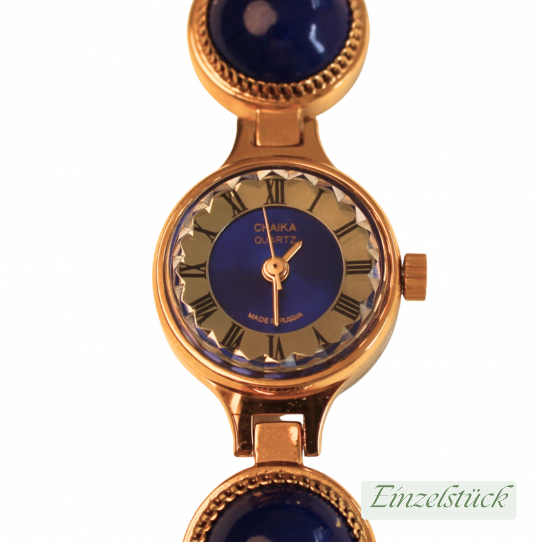 Elegante Damenuhr mit blauem Armband