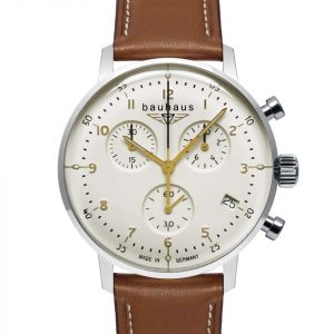 Bauhaus Herrenuhr Quarz Chronograph mit Lederarmband