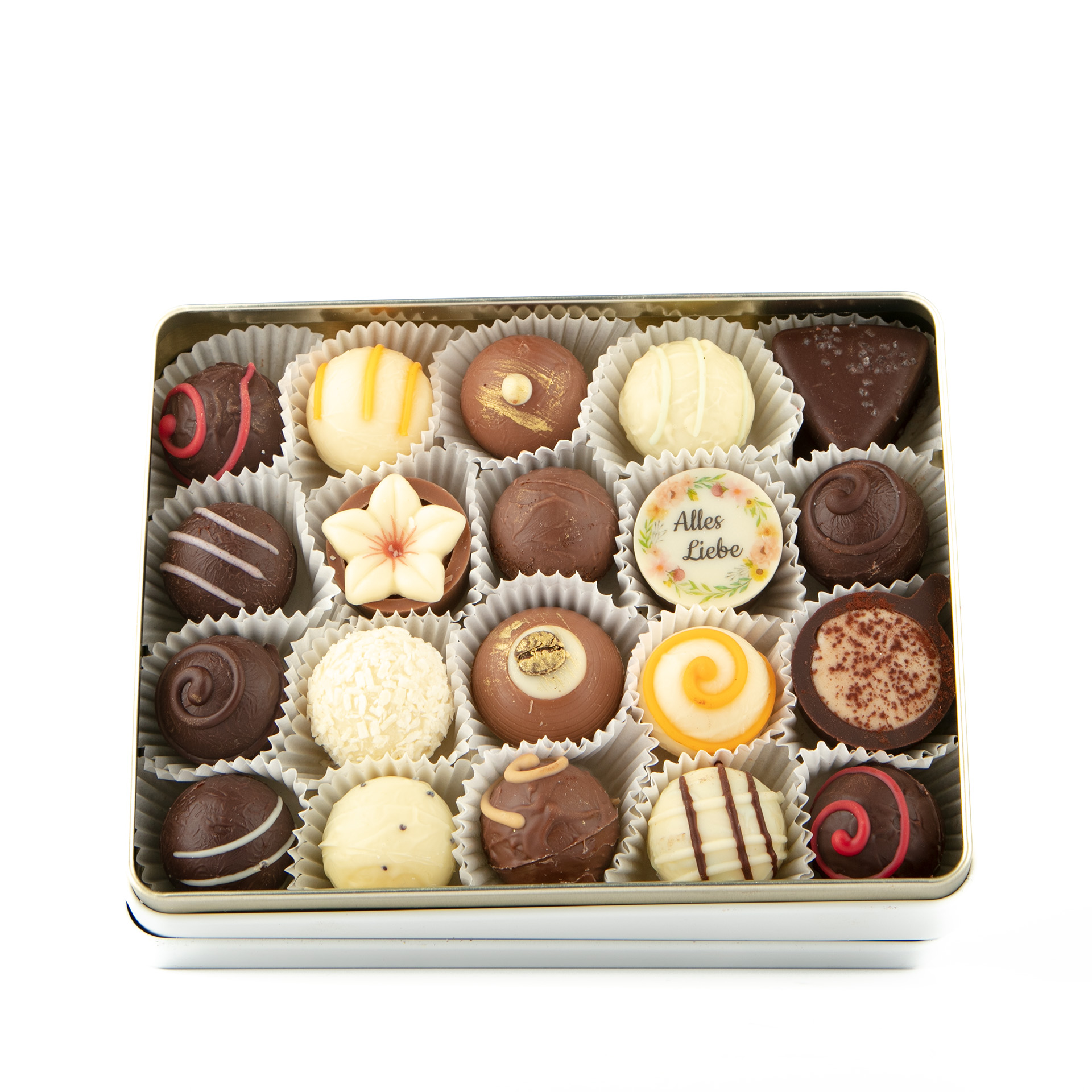 Metallbox Pralinen 20er (o. A.)