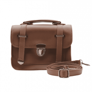 Mini Damen Handtasche Braun &ndash; Kompakte Vintage Schultertasche