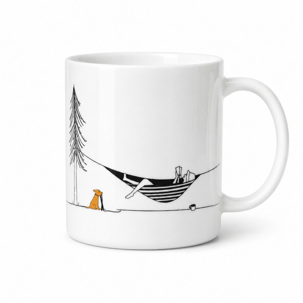 Geschenktasse Camping – Räder