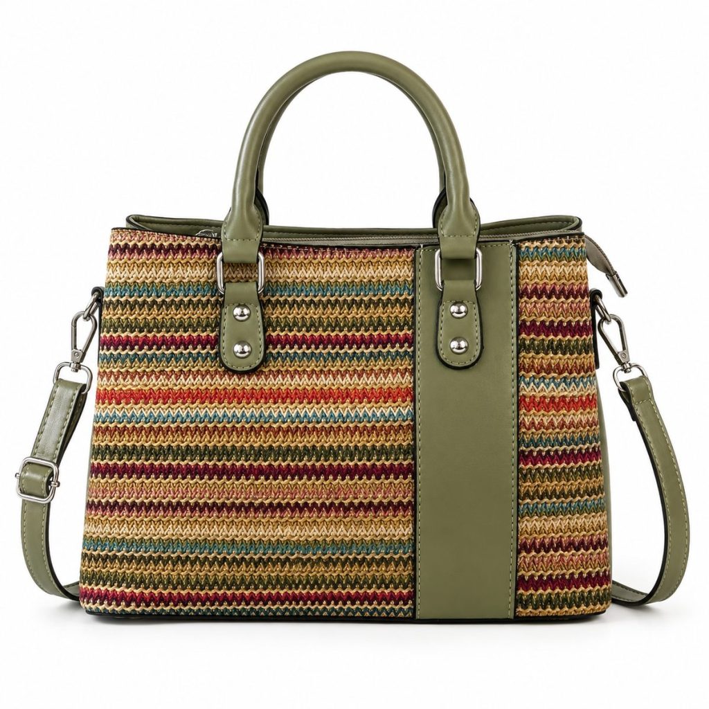 Gewebte Handtasche „Olive“